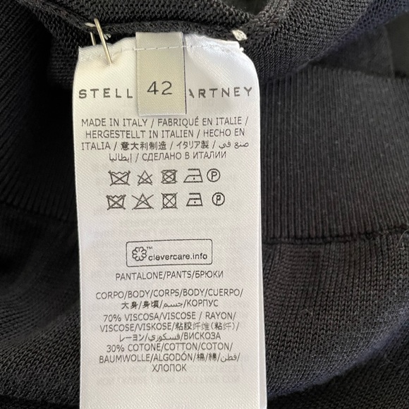 Stella McCartney black joggers w/ side stripe - Picture 7 of 9